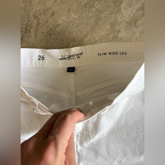 J.Crew Slim Wide-Leg White Jeans | Size 26 - Picture 6 of 7